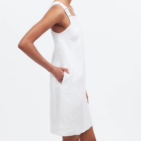 Madewell Embroidered Tank Mini Dress in Linen in Eyelet white size 0 NWT NQ595 - Picture 3 of 12